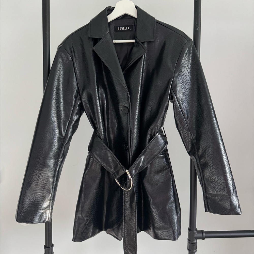 ❌SOLD❌ Sorella Boutique Vegan Croc Leather Jacket